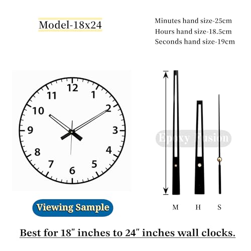 Image of Quartz Sweep Silent Movement Machine for Wall Clock | Large Wall Clock Needles Set | Big Wall Clock Machine and Hands Set (25x18.5x16cm) | 16x24cm | Ideal for Home and Office Decoration