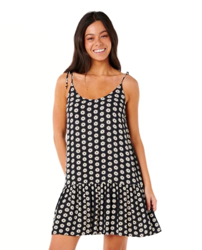 RIP CURL Mini Sun Dress – Stylish, Comfortable & Casual Versatile Summer Fashion Vestido Informal, Negro, L para Mujer
