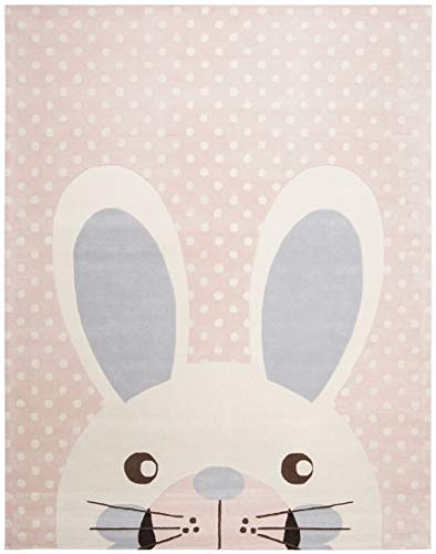 Safavieh Kids Collection 8' X 10' Pink / Ivory Sfk922U Handmade Polka Dot Bunny Wool Area Rug #TOP1