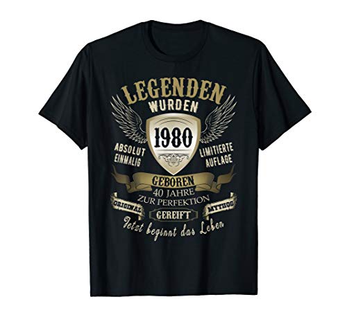 Geschenk zum 40 Geburtstag Jahrgang 1980 40 Jahre 2020 T-Shirt