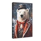 Photo Gallery bknsljh stampa natalizia con orso polare, stampa vintage vittoriana su tela, stampa artistica da parete con ritratto di animali, decorazione artistica da parete, 30 x 45 cm Photo Gallery bknsljh stampa natalizia con orso polare, stampa vintage vittoriana su tela, stampa artistica da parete con ritratto di animali, decorazione artistica da parete, 30 x 45 cm