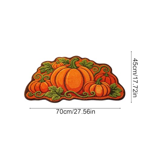 Lovskoo Fall Pumpkin Bath Rug Orange Autumn Bath Mat Soft and Absorbent - image 2
