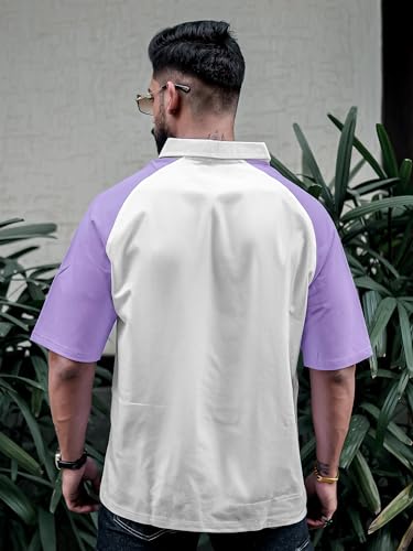 Image of Maniac || Mens || Printed ||Raglan Polo Neck || 3 /4th Sleeve || Cotton ||Oversized ||Polo T-Shirt