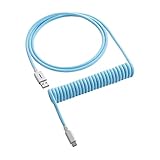 CableMod Classic Coiled Keyboard Cable (Blueberry Cheesecake, USB A to USB Type C, 150cm)