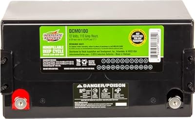 Interstate Batteries 12V 110 AH SLA/AGM Deep Cycle Battery for Solar, Wind, and RV Applications - Insert Terminals (DCM0100)
