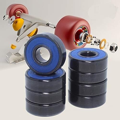 Bearing, ABEC9 608 2RS Inline Roller Skate Wheel Bearing RS Anti Rust Skateboard Ball Bearings 608RS Red Sealed Shaft Small Size 8x22x7 mm (Size : A9 8PCS)