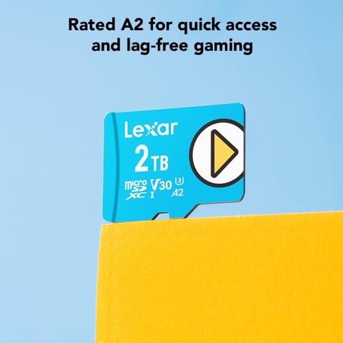 Image of Lexar 2TB Play Blue Micro SD Card, UHS-I, C10, U3, V30, A2, 4K, Up to 160MB /s microSDXC Memory Card, Expanded Storage for Nintendo-Switch 1, Gaming Devices, Smartphones, Tablets (LMSPLBL002T-BNNNU)