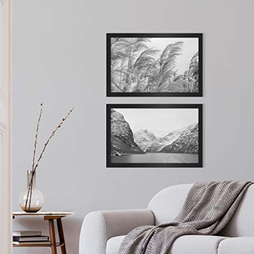 MCS Studio Gallery 14x22 Poster Frame Black Woodgrain, Vertical & Horizontal Wall Hanging Large Picture Frame for Photos, Posters & Art Prints (2-Pack)