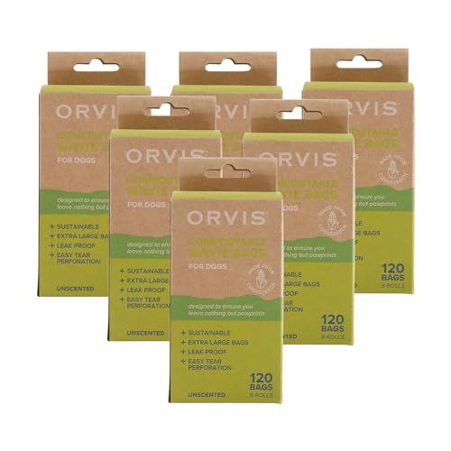 Image of Orvis Compostable Waste Bags for Dogs, Extra Large, Unscented Green, 720 Bags Total | Compostable Doggy Bags Made from Cornstarch, 9in x 14in