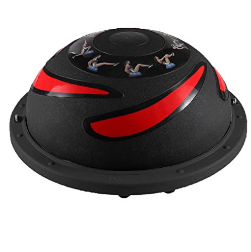 LASERIPLF Media bola de equilibrio de yoga de 58 cm, entrenamiento de fuerza con bandas de resistencia y bomba con resistencia para fitness, fuerza, ejercicio en casa gimnasio C