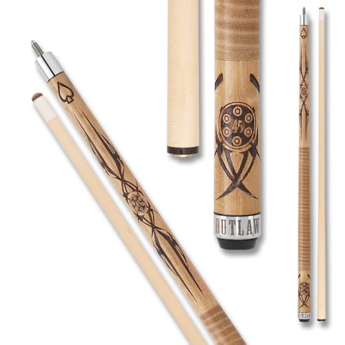 OUTLAW OL09 Original Pool Cue - Brown Stained Maple with .45 Bullet Chamber Design - 20oz