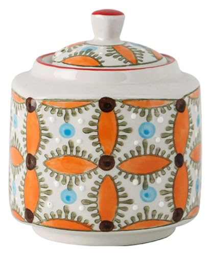 Azucarero con tapa, azucarero de cerámica, juegos de crema y azúcar, crema y azucarero, jarra for crema, azucarero, jarra for crema, jarra for leche amarilla(Oranje,Sugar Bowl)