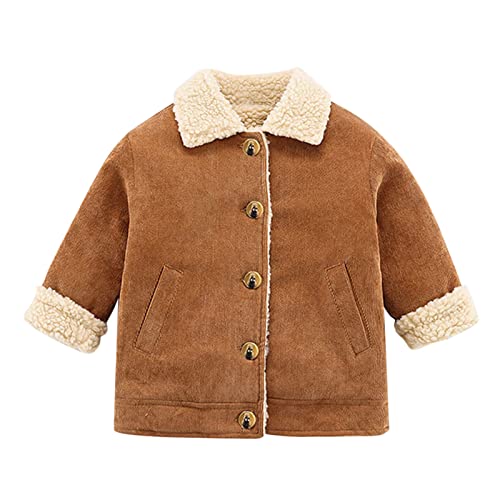 Betadog 16T Toddler Boy Girl Corduroy Jacket Coat Button Down Outwear Shirts Cool Cardigan Blouses (Khaki, 2-3 Years)