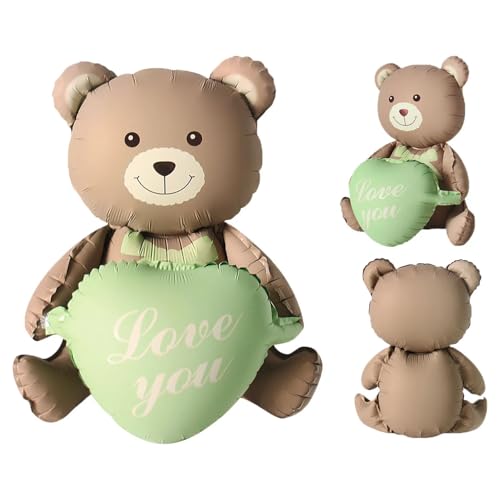 Image of Atpata Funky Sitting Teddy Bear Jumbo Foil Balloon decoration for Valentine Day, Baby Showers, Baby Arrivals, Love, Spouse Birthday, etc. (Blue)