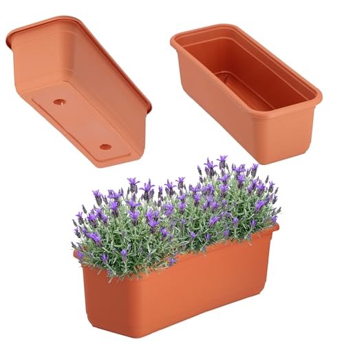 KADAX Evron Blumenkasten 40 cm, Terrakotta – Balkonkasten aus...