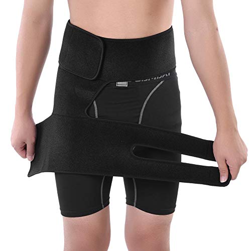 Hip Brace Thigh Support Adjustable Neoprene Groin Protector Compression Helps Sprains Pains, Jerks,Stiffness, Injuries, Recovery And Rehabilitation Of The Inguinal Area Universal Size Unisex #TOP7