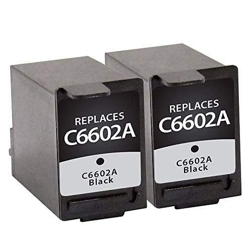 Clover Remanufactured Ink Cartridges Replacement For Hp C6602A | Black 2 Pack #TOP1