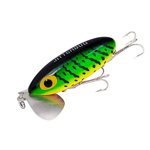 Arbogast Jitterbug Topwater Bass Fishing Lure Excellent for Night Fishing Fire Tiger 3 5/8 oz