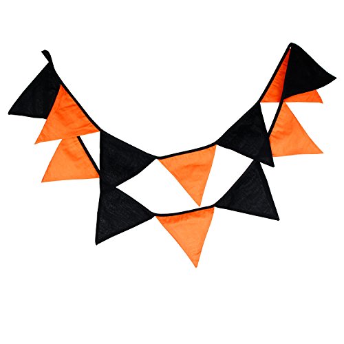 Lucky Shop1234 Halloween Banner, Multicolor Pennant Garlands 10.5 Feet 12 Flags Halloween Party Style Hanging Bunting Decoration (03)