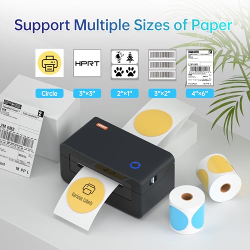 Image of HPRT Shipping Label Printer 4x6- SL42 Thermal Label Printer, Label Printer for Shipping Packages, 150mm /s High-Speed Label Maker for Windows & MAC, Compatible with India Post DHL，Amazon