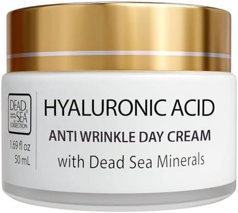 Dead Sea Collection Day Cream for Face with 5% Hyaluronic Acid, Dead Sea Minerals, and Vitamin E – Anti Aging Nourishing Skin Care Moisturizer to Reduce Wrinkles (1.69 fl. oz)