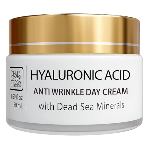 Dead Sea Collection Day Cream for Face with 5% Hyaluronic Acid, Dead Sea Minerals, and Vitamin E – Anti Aging Nourishing Skin Care Moisturizer to Reduce Wrinkles (1.69 fl. oz)
