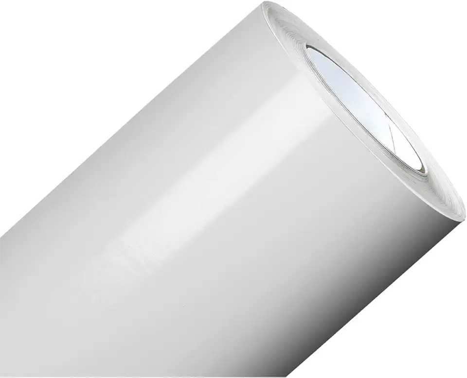 Adesivo Vinil Branco Impermeável Lavável P/Envelopamento Móveis Geladeira Fogão Mesa (Branco Brilho, 10m x 50cm)