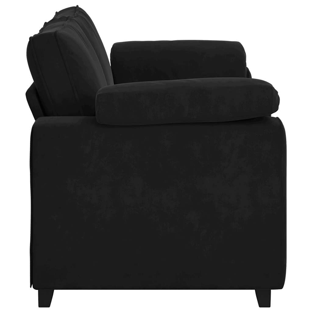 Velours Doux Confort détente Causeuse Moderne 180x77x82 cm Noir