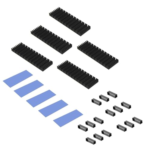 Image of CARE CASE Aluminum Heat Sinks for M.2 SSD Heatsink Cooling Radiator, PCIE M.2 SSD Cooling Fin for Laptop Computer Silicone Heat Dissipation Pads + Accessories Included (5)
