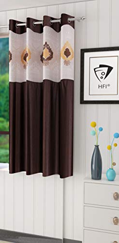 Image of LaVichitra Polyester Window Curtain with Designer Net (5ft, Coffee) -1 Piece