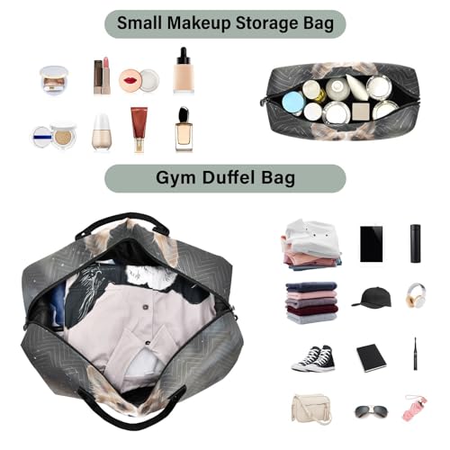 Large Travel Duffel Bag, Rain Puppy Dog Sports Tote Gym Bag, Shoulder Weekender Overnight Bag for Women Men, Carry On Luggage with Toiletry Bags4
