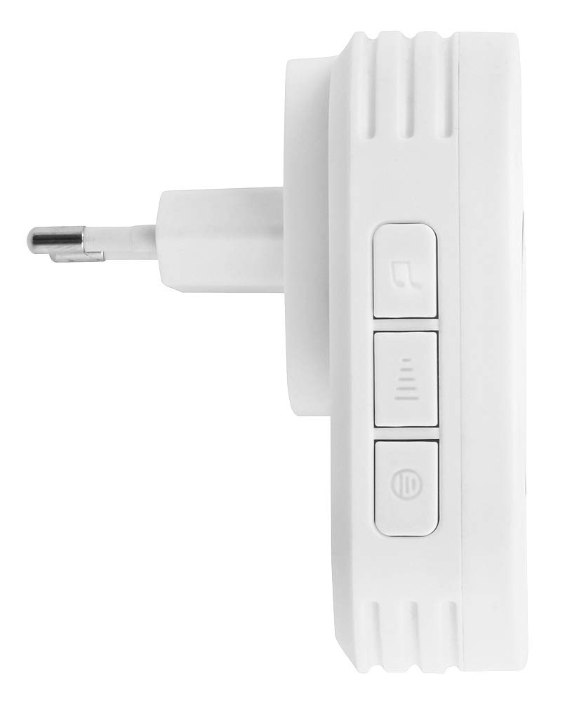 Eura -Tech Chill-out WDP-82H2 - Campanello senza batteria per esterni (impermeabile, portata 100 m, 58 tonalità, 4 livelli di volume), due ricevitori