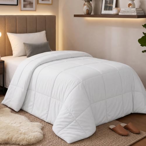 Image of Utopia Bedding Comforter Twin Size 64 x 88 Inches, All Season Duvet Insert, Down Alternative Box Stitched Bed Comforter with Corner Tabs, Machine Washable