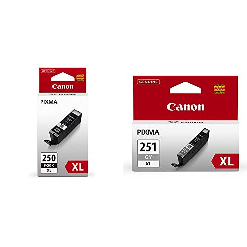 Canon 6432B001 PGI-250 XL Black Ink Cartridge & CLI-251XL Gray Ink Tank Compatible to MG6320, MG7120, iP8720, MG7520