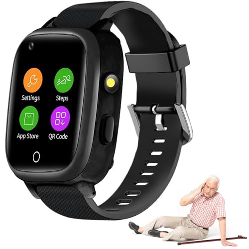Inteligentny zegarek GPS dla osób starszych z przyciskiem alarmowym SOS, kamerą, rozmową wideo 4G, alarmem upadkowym, monitorowaniem temperatury dla demencji, bezpieczeństwa Alzheimera
