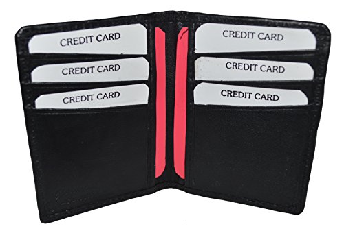 New Slim Thin Mens Bifold Genuine Leather Id Wallet Black Card Holder 71