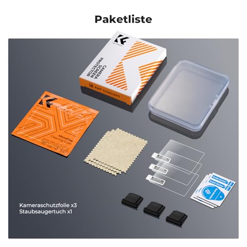 K&F CONCEPT Schutzfolie Displayschutz für Sony Alpha A7V A7 V A7R V 7R V A7RV A7M5 A7R5, 9H-Härte kratzfest Glas blasenfrei- 3 Stück