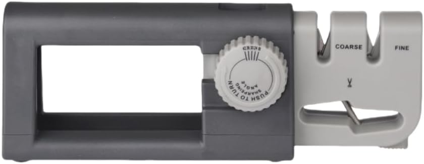 5-Angle Professional Knife Sharpener - Adjustable Kitchen Knife Sharpener for Various Blades & Scissors, Compact Gray Design