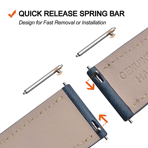 ANNEFIT Watch Band 16mm 17mm 18mm 19mm 20mm 21mm 22mm 24mm - Classic Oil Wax Leather Quick Release Watch Strap for Men Women - Image 5