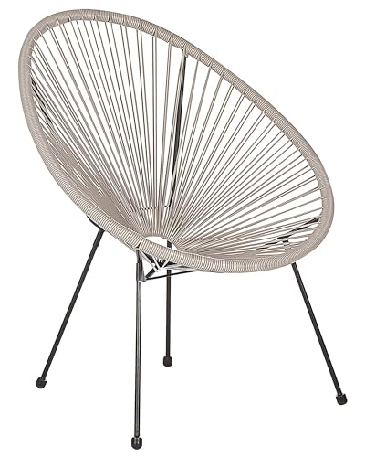 Beliani Lustiger Gartenstuhl Spaghetti Stil Rattan grau Acapulco II