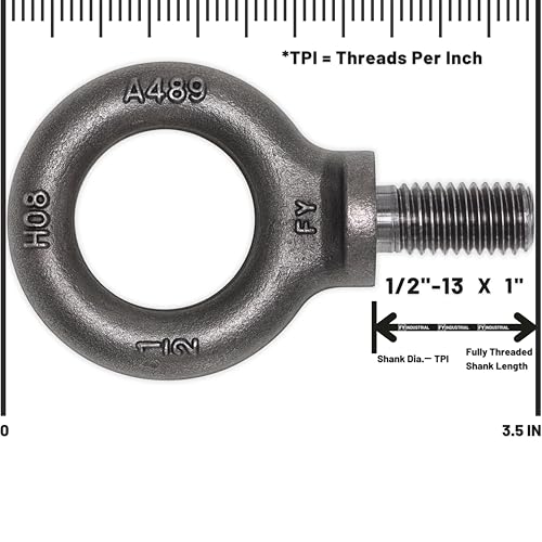 Image of 2 Pcs Lifting Shoulder Eye Bolts 1 /2 inch-13 X 1