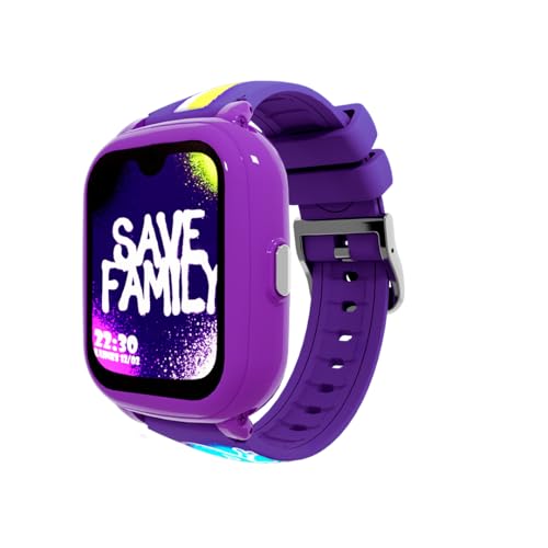 SaveFamily Iconic Plus 2 | Reloj Inteligente Niño con Localizador GPS, Llamada, Vídeo, IA, Botón SOS, Whatsapp, Spotify, Medidor de Temperatura | SIM Incluida - Modelo Graffiti