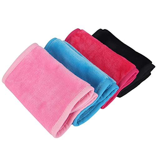 Prite Reusable Makeup Remover Cloths Chemical Free Soft Microfiber Face Cleansing Cloth Remove Cosmetics Only with Water（4Pack）
