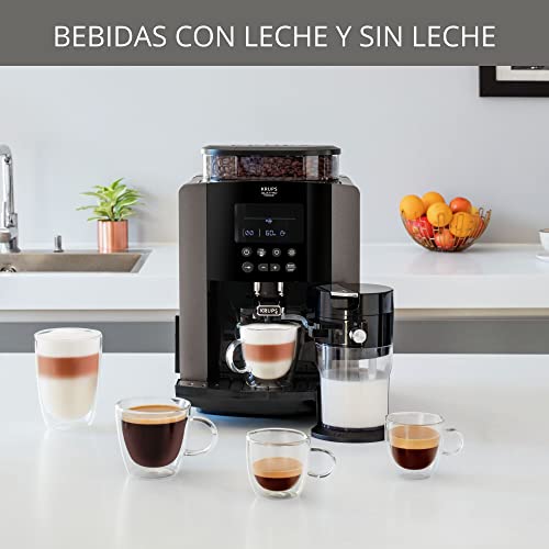 Krups Quattro Force Arabica Latte EA819E - Cafetera superautomática 15 bares, pantalla LCD, programas de leche y… - Imagen 6