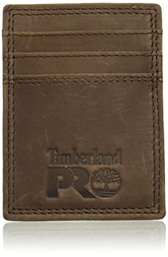 Timberland PRO Men's Leather Front Pocket Wallet with Money Clip Accessory
