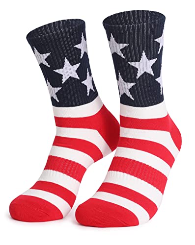 BBTDIN American Flag Socks Man Cotton Middle Tube Socks Stripe Women Holiday Socks JHH50
