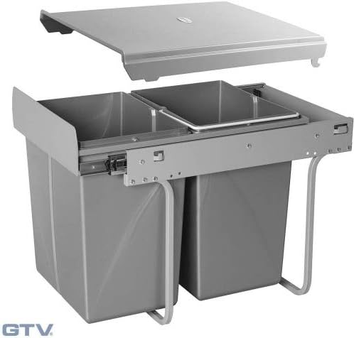 Pull Out Kitchen Waste/Recycle Soft Close Bin for 400mm Cabinet - Hinged Door Unit (20L + 20L)