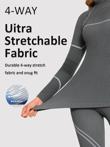 Yousify Womens Thermal Underwear Ski Breathable Warm Base Layer Winter Long Johns Top Bottom Sets for Cold Weather4