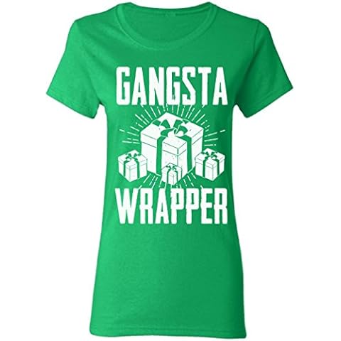 Raxo Gangsta Wrapper Ugly Christmas Shirt Ugly Christmas t-shirt Christmas Shirts for women Women's Holiday Top Green L Cover