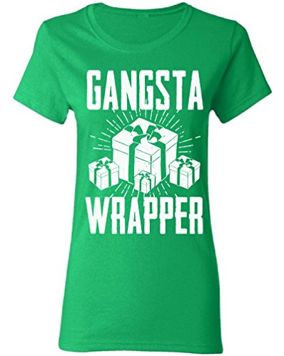 Raxo Gangsta Wrapper Ugly Christmas Shirt Ugly Christmas t-shirt Christmas Shirts for women Women's Holiday Top Green XL